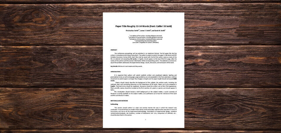 Conference Papers Format