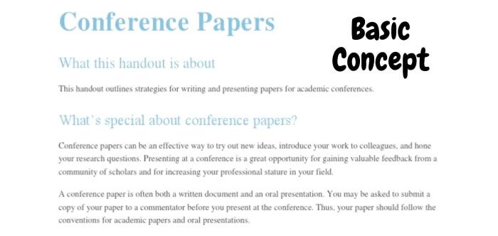 Basic Concept of Conference Papers