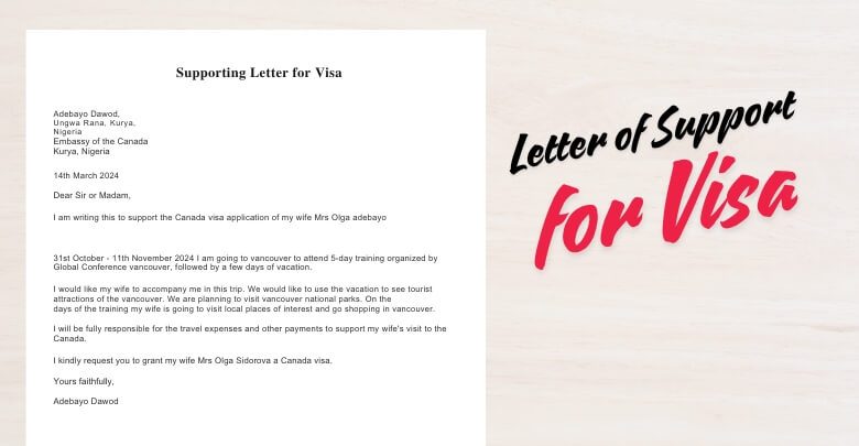 What is Letter of Support for Visa