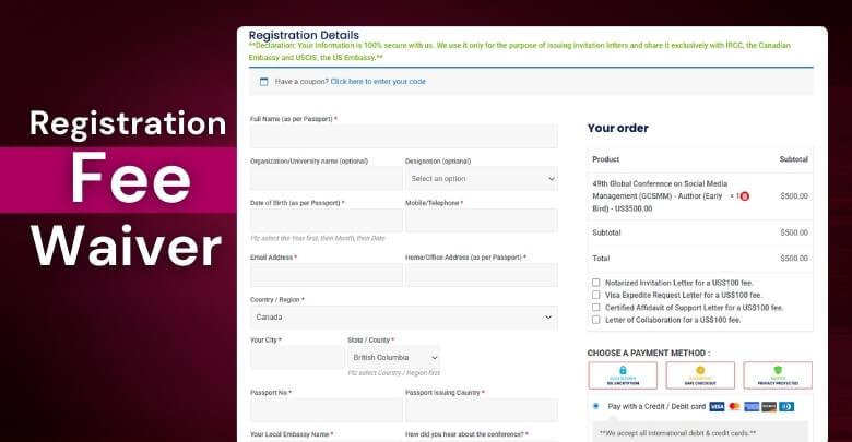 Deadline Tracker When to Apply for Registration Fee Waiver