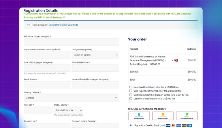 Conference Registration Form