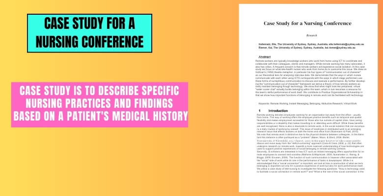 What is a Case Study for a Nursing Conference