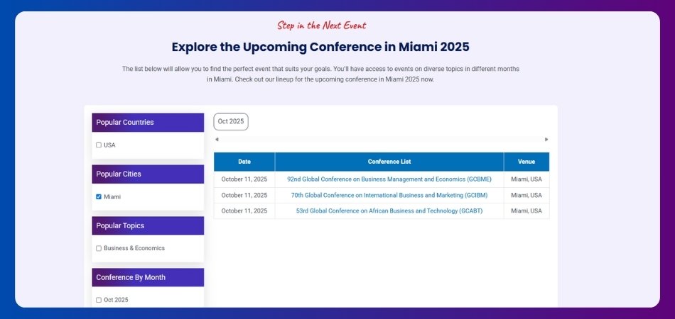 How to Find Upcoming Conferences in Miami