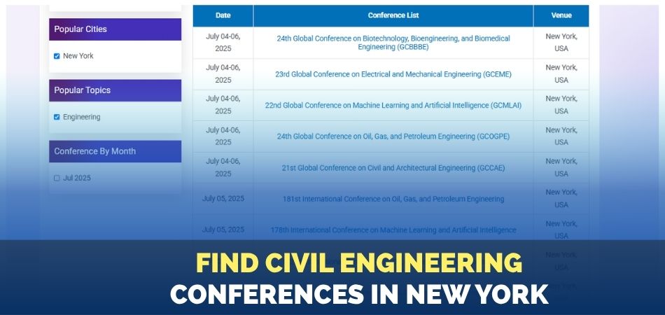 How to Find Civil Engineering Conferences in New York