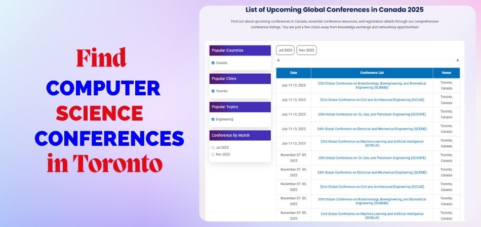 How to Find Computer Science Conferences in Toronto