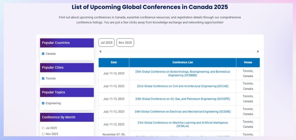 How to Find Mechanical Engineering Conferences in Toronto