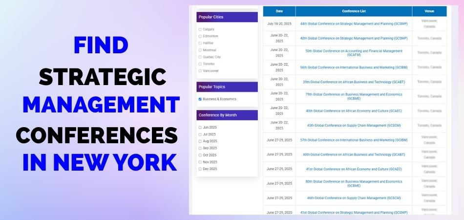 How to Find Strategic Management Conferences in New York