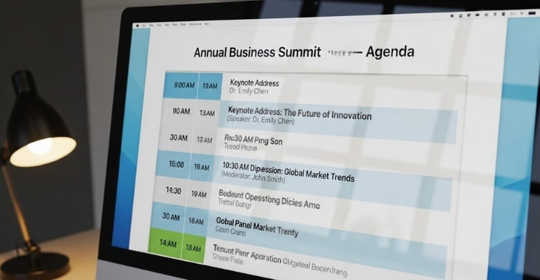 How to Arrange the Included Items in a Conference Agenda